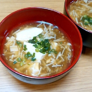 豆腐とえのきのとろとろスープ